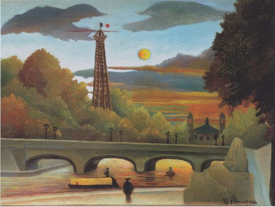 Seine and Eiffel Tower at Sunset  Henri Rousseau 
