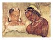 A Princess and Her Servant, Copy of a Fresco from the Ajanta Caves, India